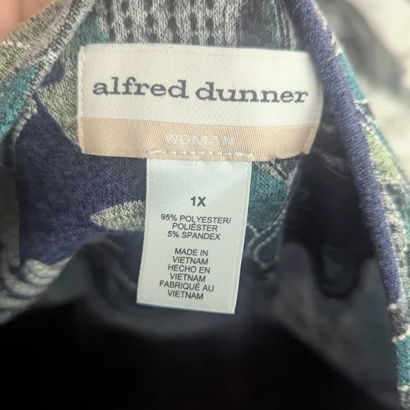 Alfred Dunner Blue and Green Floral Blouse - Picture 4 of 4